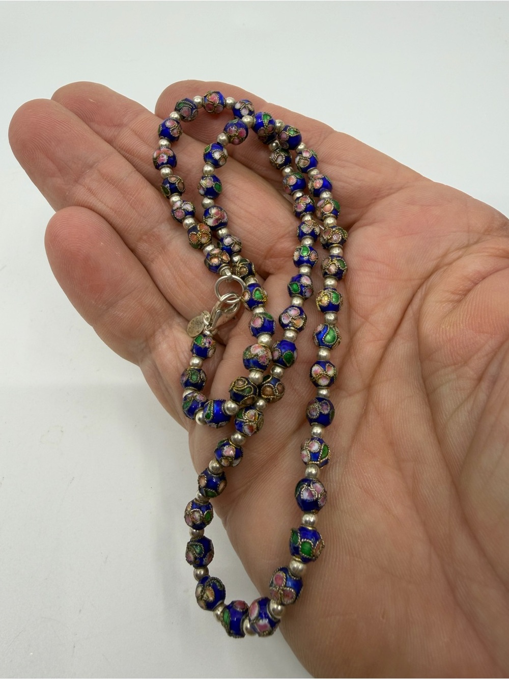 Multicolor Cloisonné enamel Bead Necklace - Elegant Women's Jewelry - Picture 3 of 5
